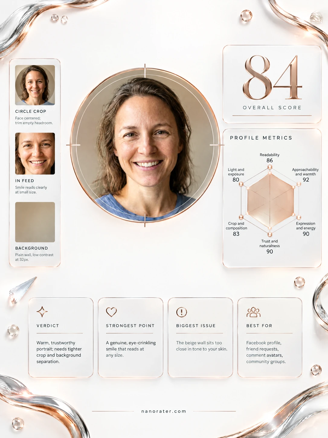 Facebook Profile Photo Rater: Professional card