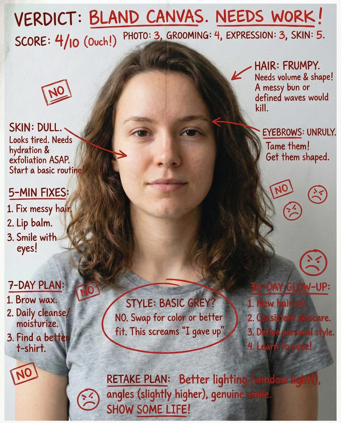 Glow-Up Face Rater: Doodle notes