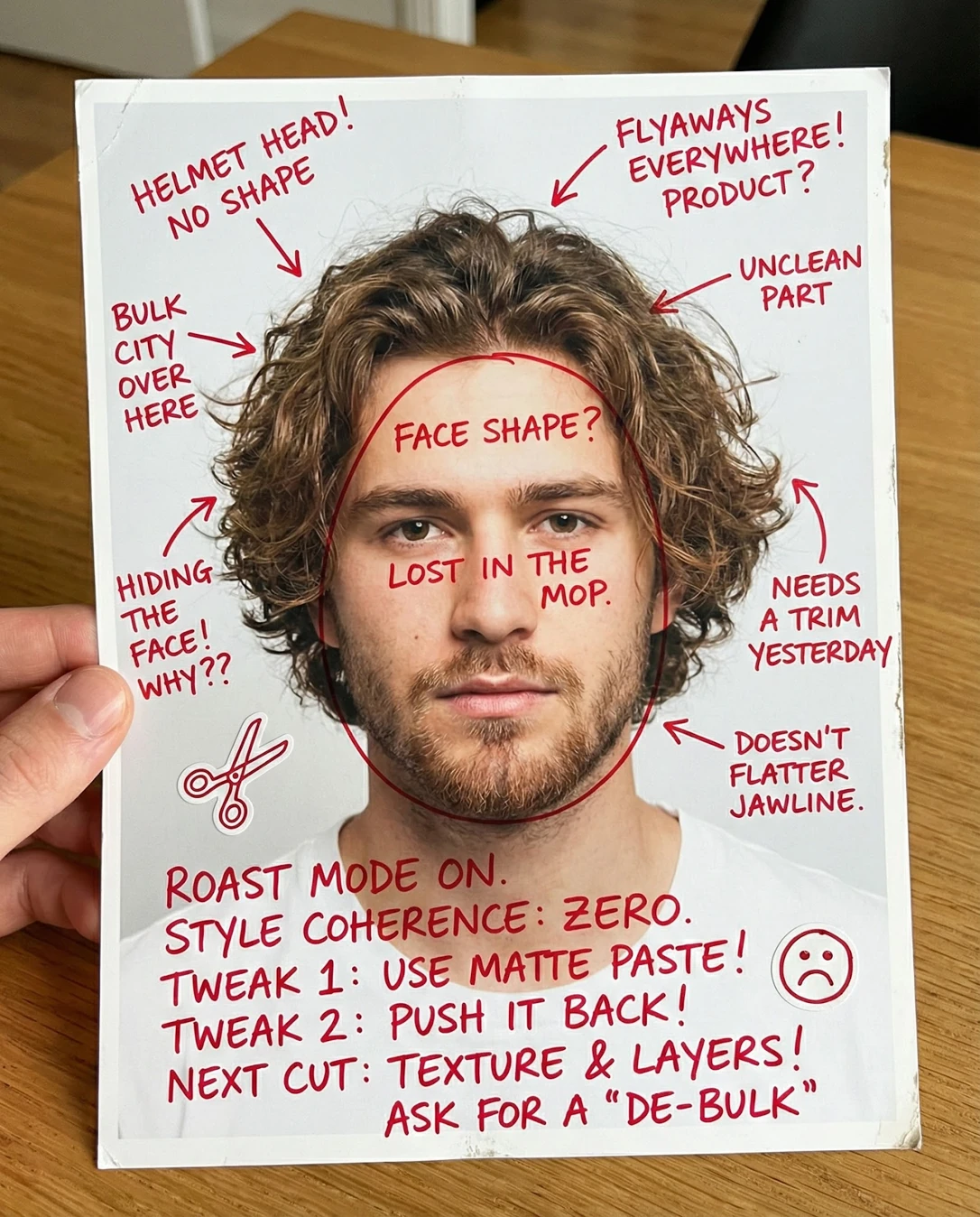 Rate My Haircut — AI Haircut Rater: Doodle notes