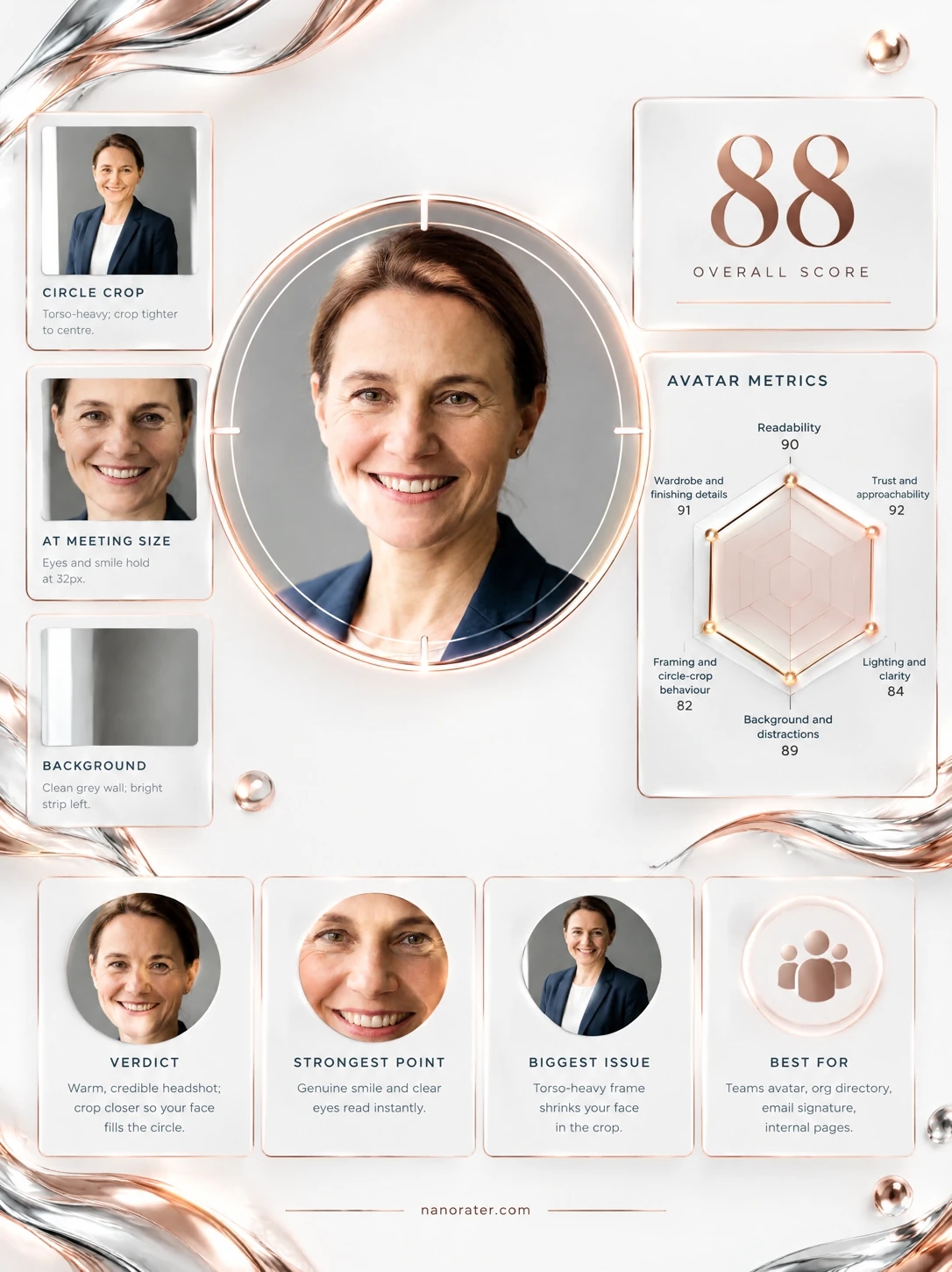 Microsoft Teams Profile Photo Rater: Professional card