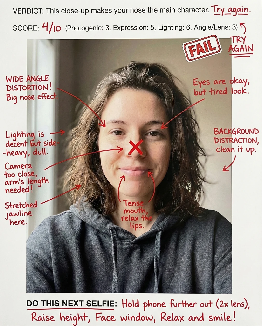 Selfie Face Rater: Doodle notes
