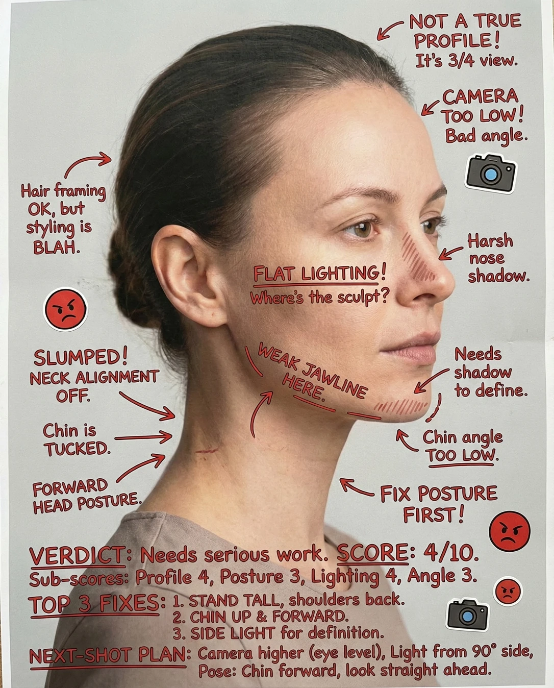Side Profile Face Rater: Doodle notes