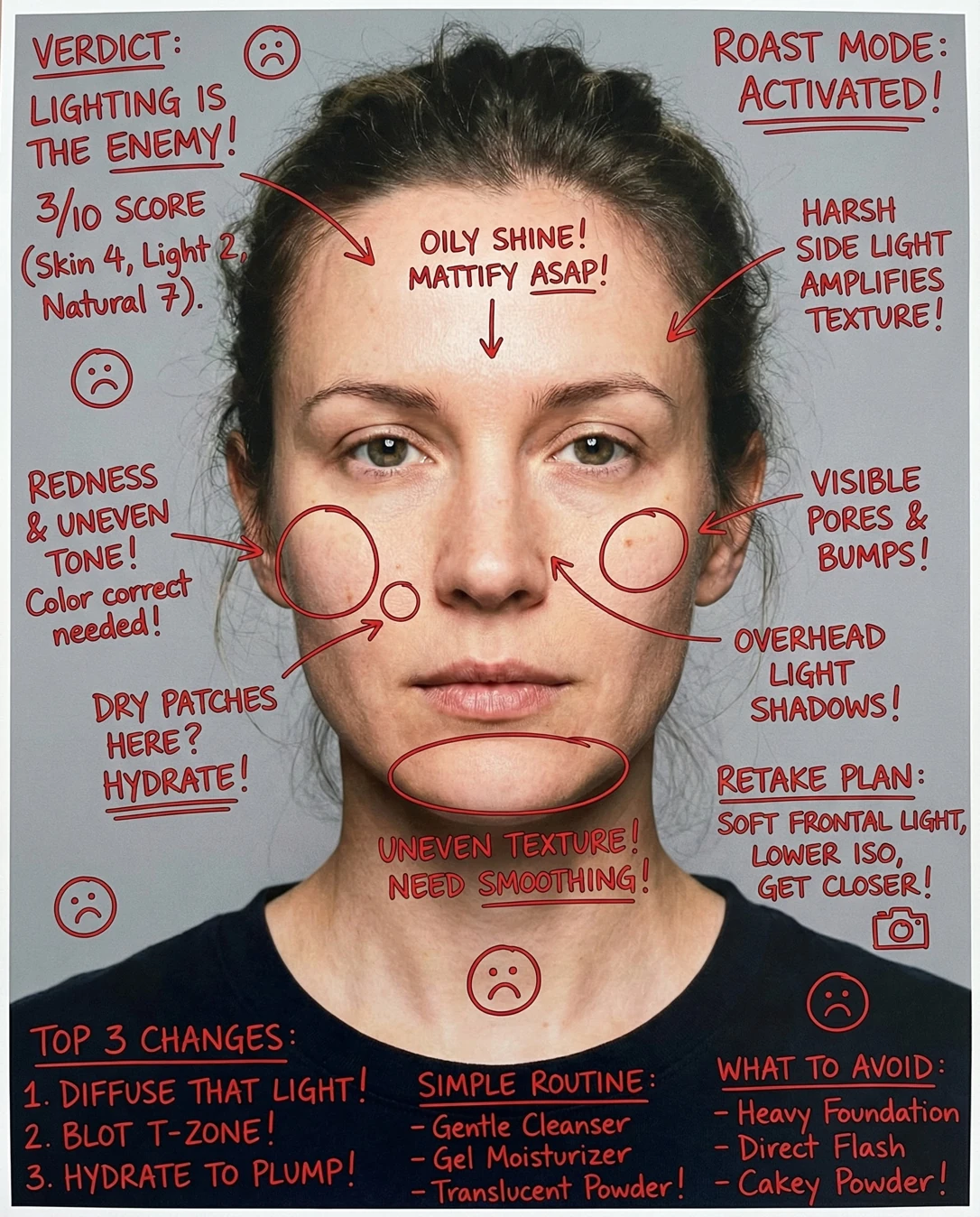 Skin Quality Face Rater: Doodle notes
