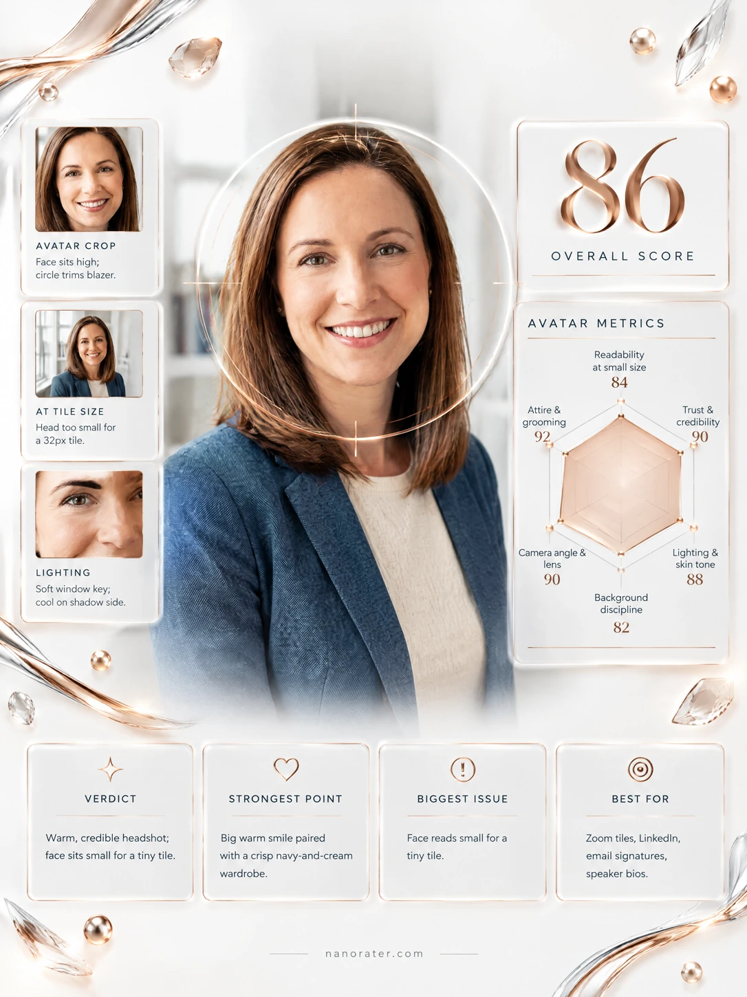 Zoom Profile Photo Rater: Professional card